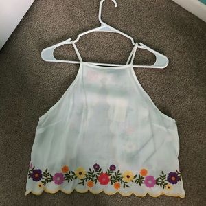 NWT woven cami top with multicolored flowers